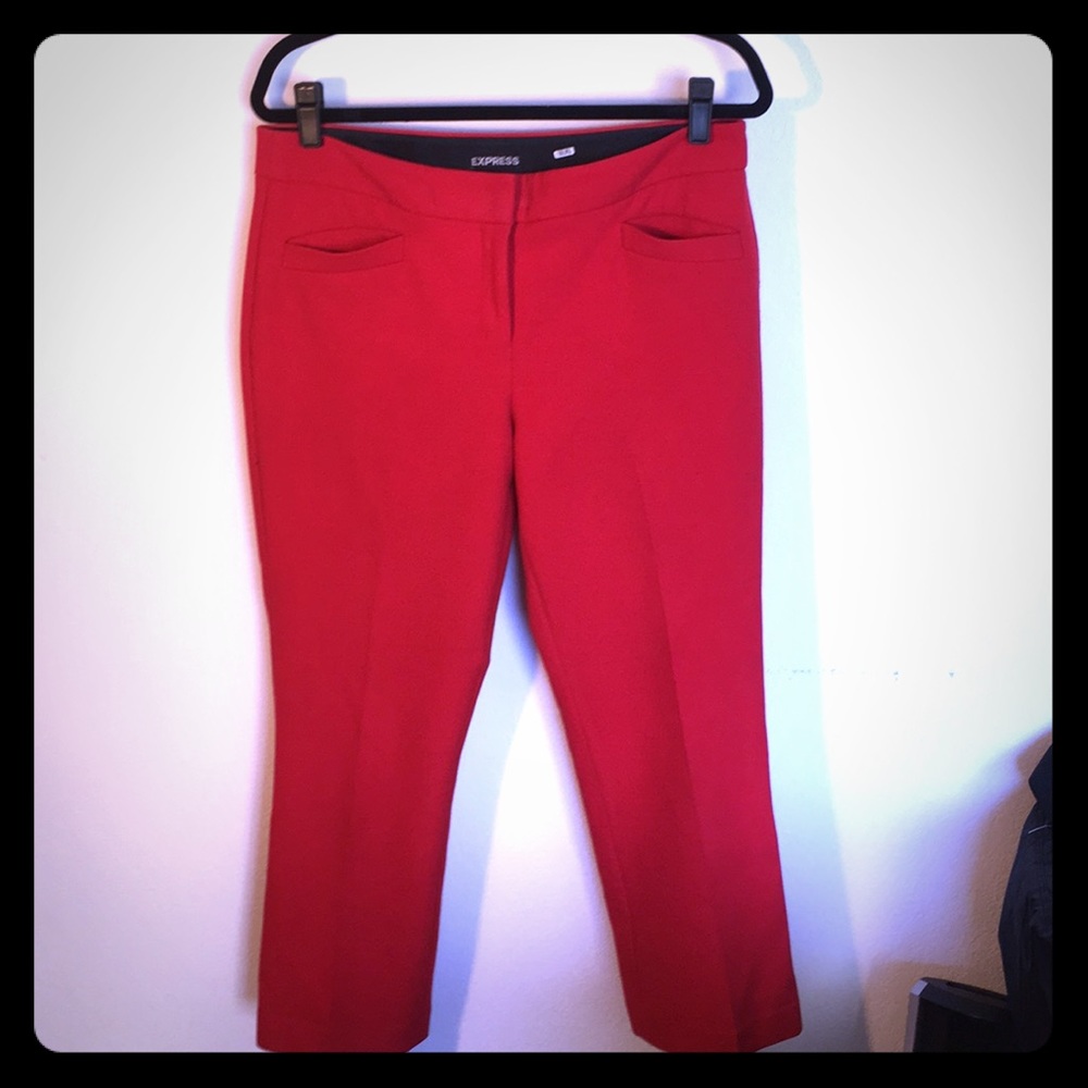 Express Red Dress Pants - Cropped Ankle